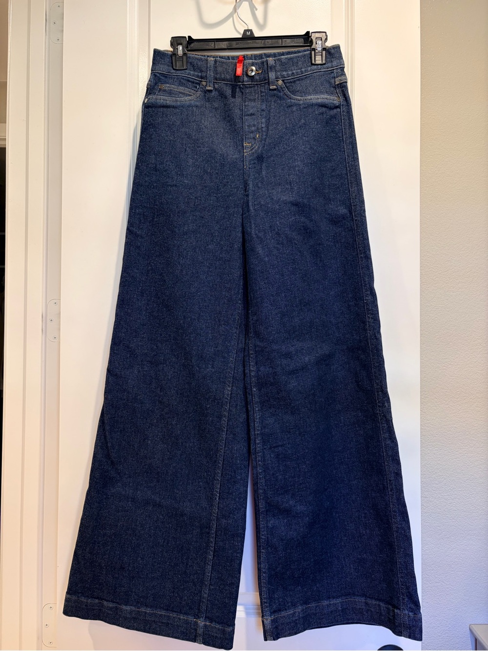 SPANX Dark Blue Wide-Leg Stretch Pull On Jeans Size M